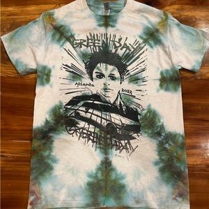 Custom reverse dyed shirt using custom Green Day Atlanta 2022 concert shirt